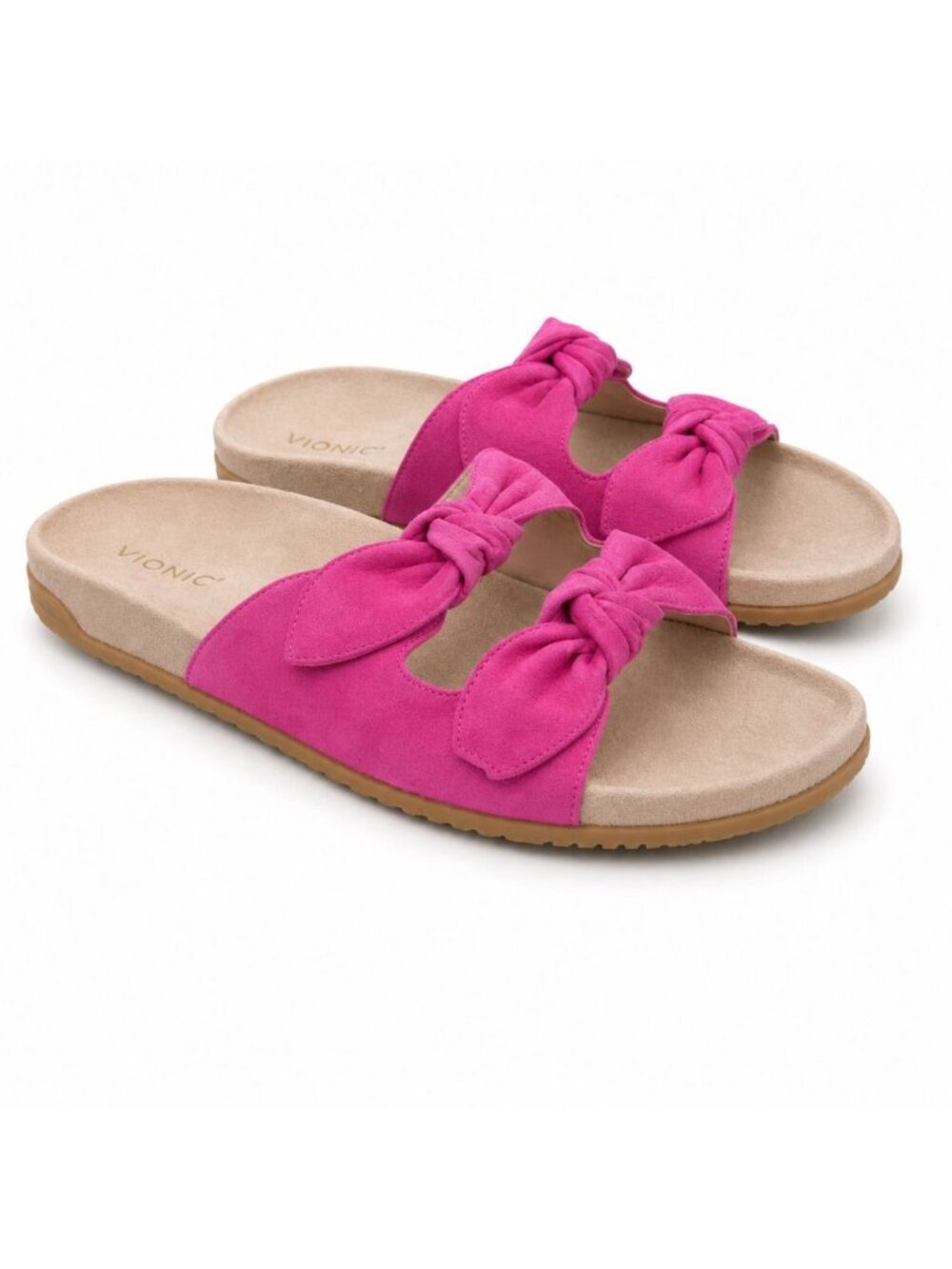 Vionic Elara Rose Violet Suede Slide Sandals Women’s 7.5 Narrow Arch Support